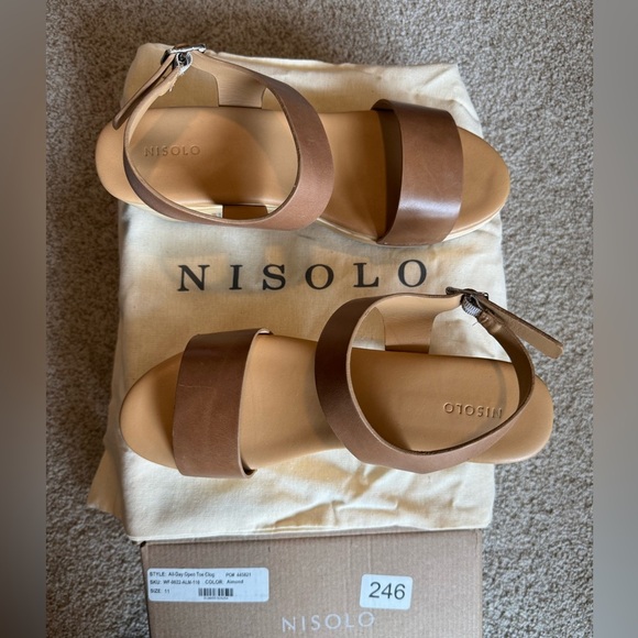 NISOLO All Day Open Toe Clog Sandals – Women’s Size 11 – Almond – NEW IN BOX - Picture 2 of 6